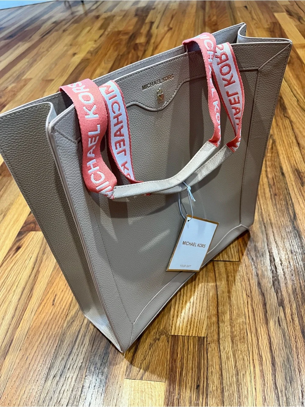 Michael Kors Limited Edition Tote Bag NWT Blush Beige Pink Logo Handle Shopper